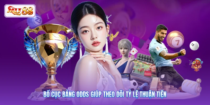 Bố cục bảng odds giúp theo dõi tỷ lệ thuận tiện